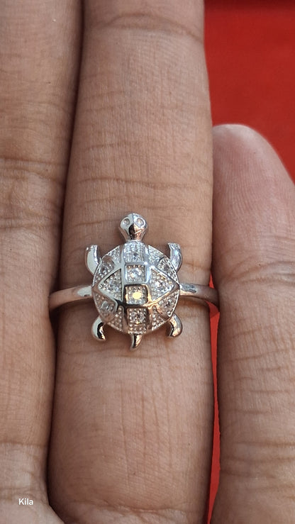 92.5 Silver Contemporary Tortoise Ring | Modern Symbolic Design | Jewellery
