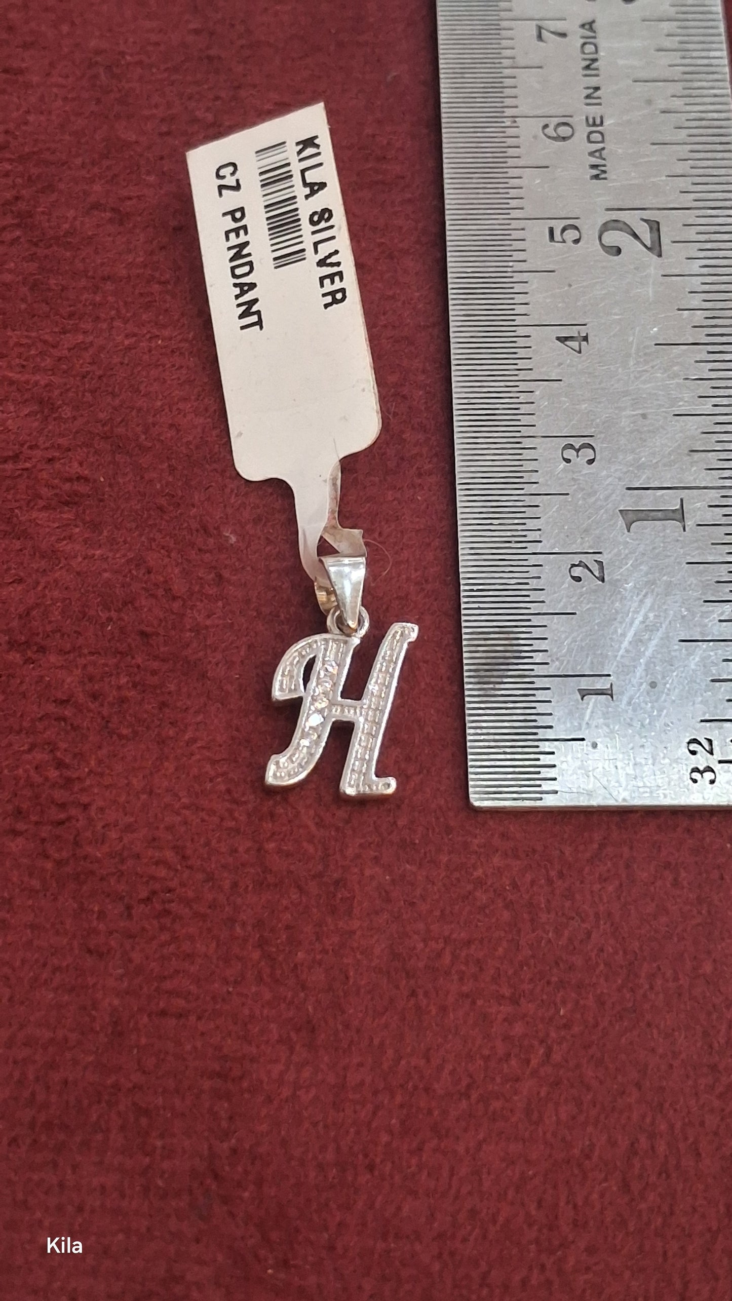 92.5 Silver Alphabet H Pendant | Stylish Elegant Letter Design | Jewellery