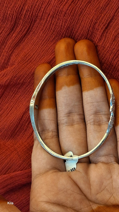 92.5 Silver Kada | Stylish Classic Design | Elegant Jewellery