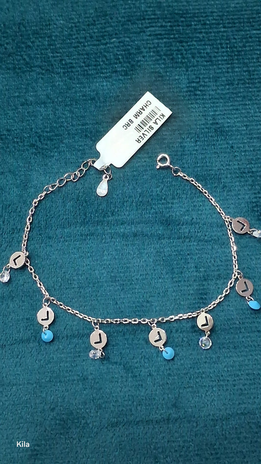 Silver stylish charm bracelet