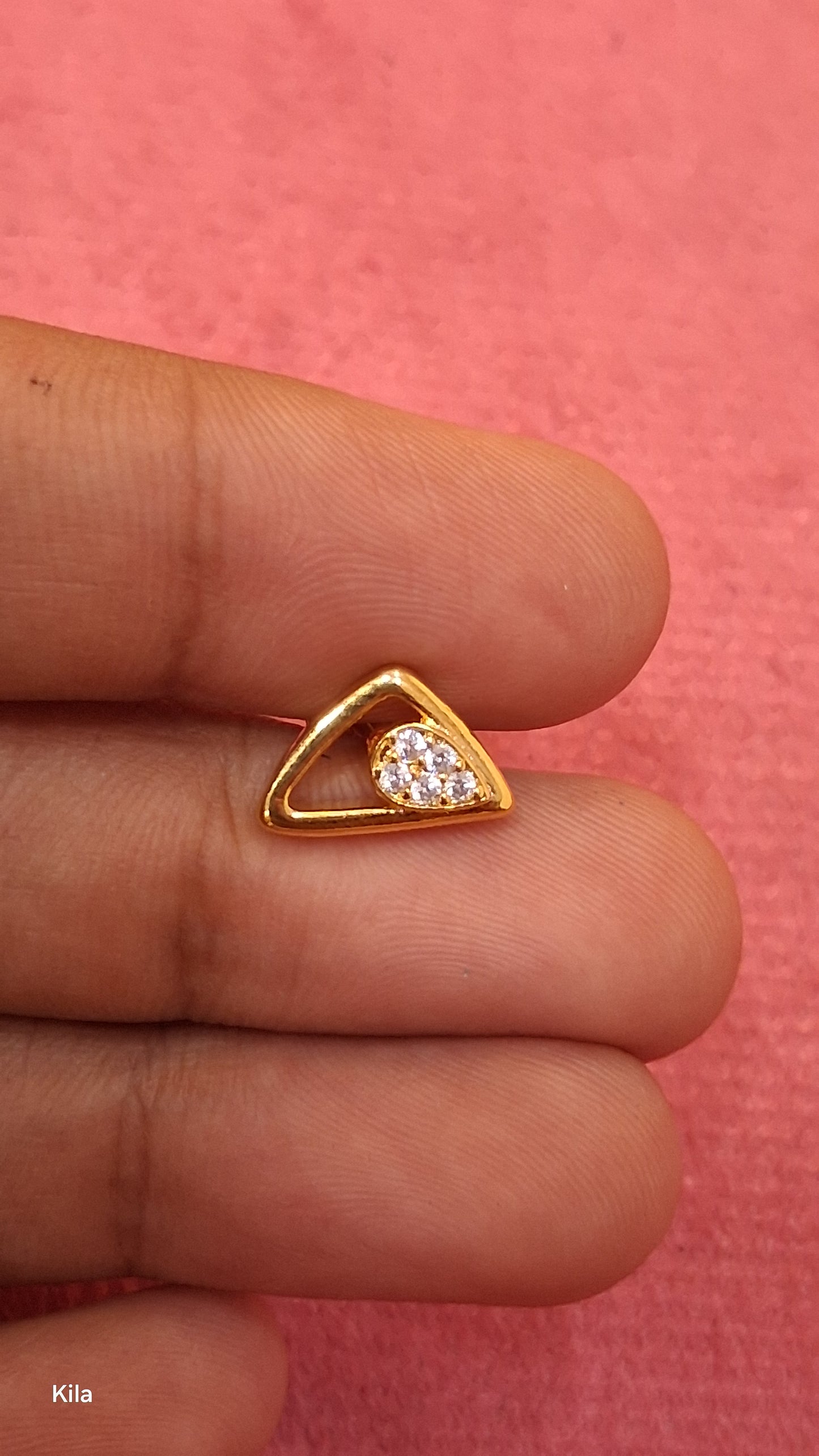 92.5 Silver Gold Plated Studs | Premium Finish Design | Elegant Jewellery