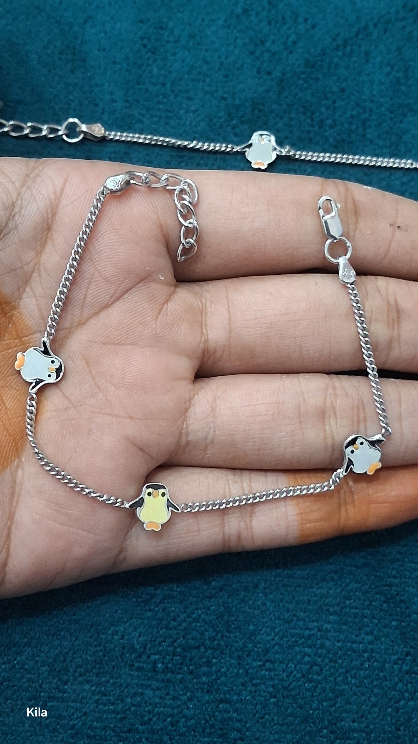 92.5 Silver Kids Penguin Anklets | Stylish Cute Design | Elegant Jewellery