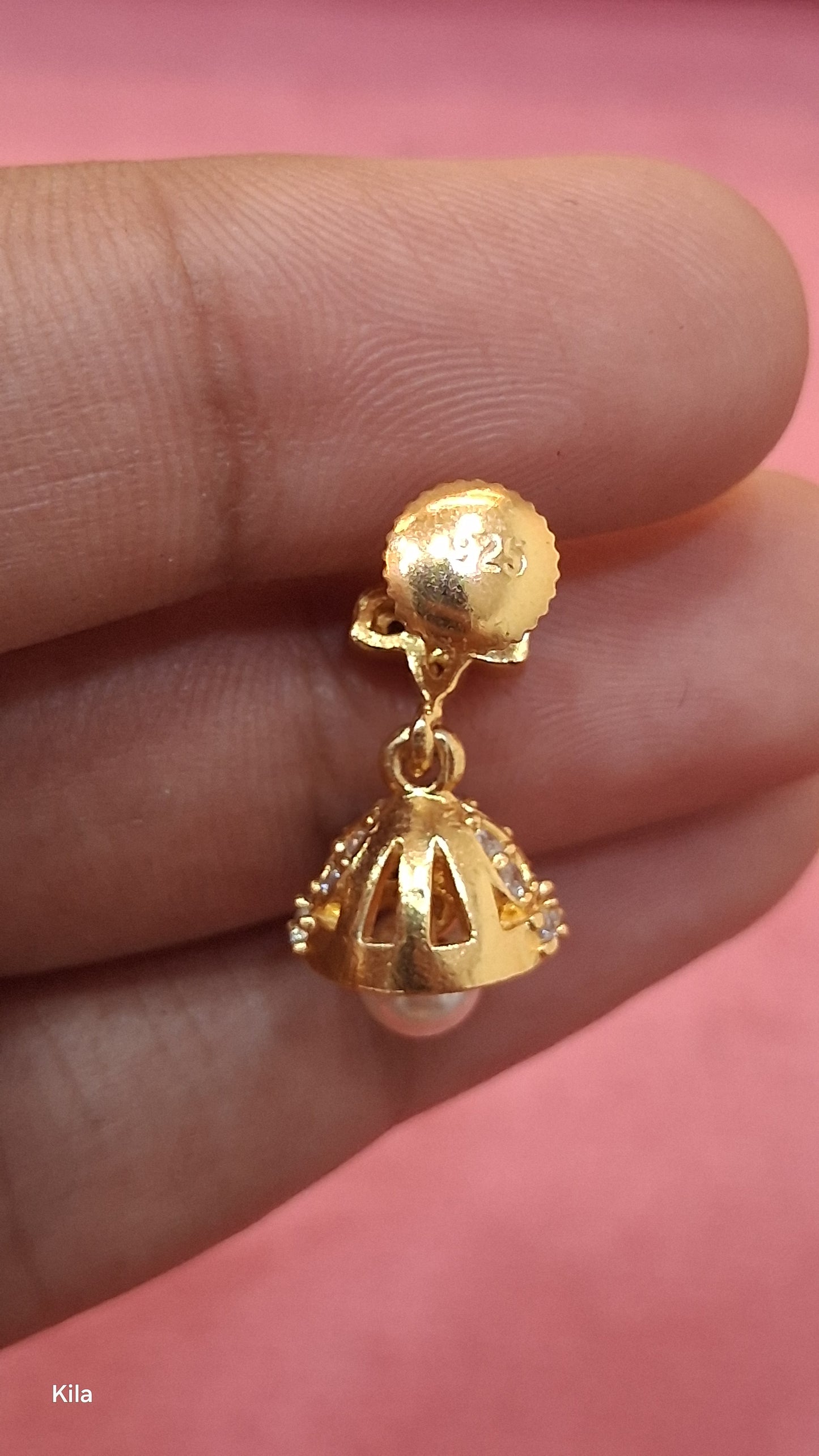 92.5 Silver Gold Plated Jhumki Earrings | Classic Ethnic Design | Stylish Jewellery