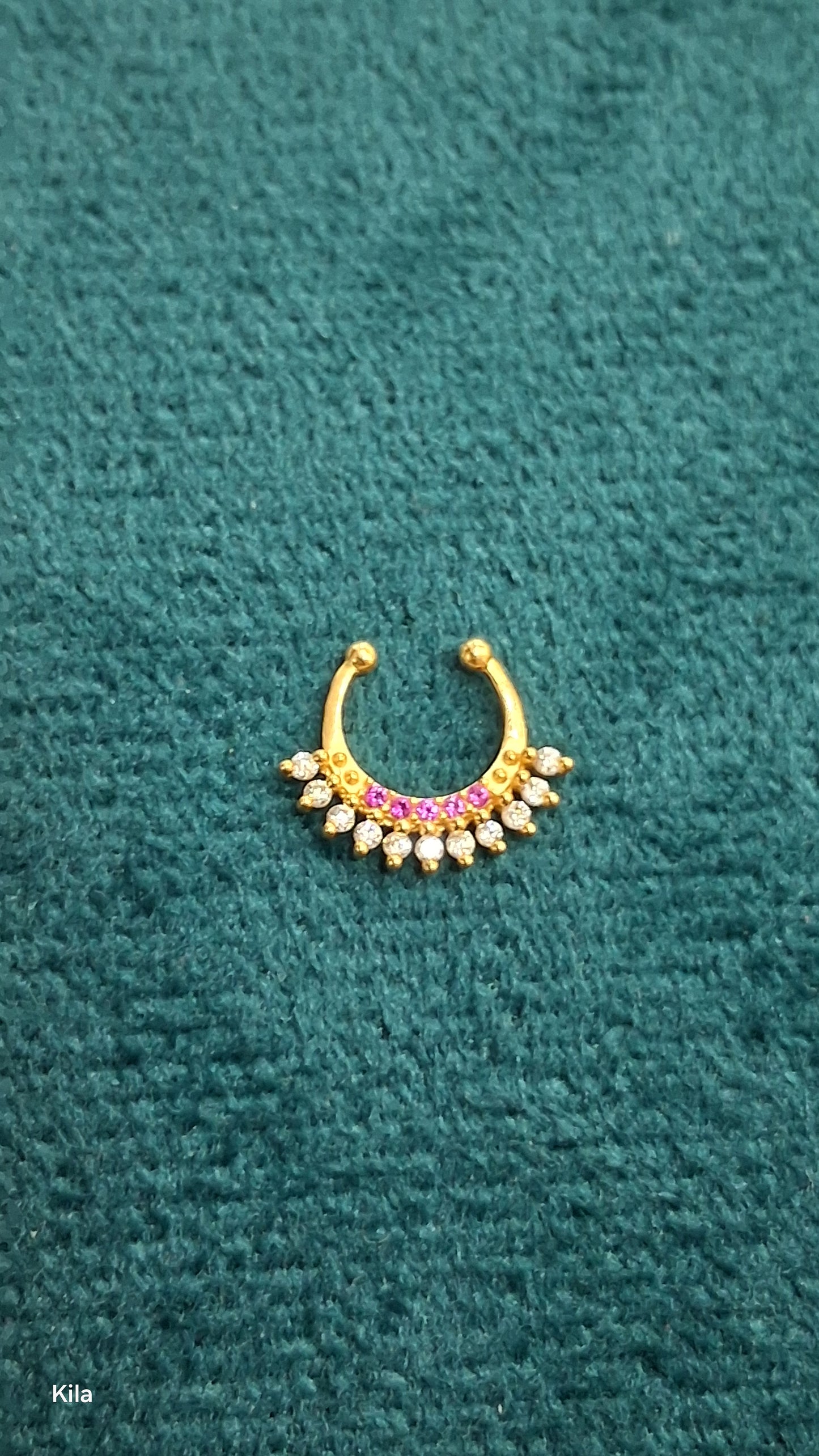 92.5 Silver Gold Plated Septum | Stylish Sleek Finish | Elegant Jewellery