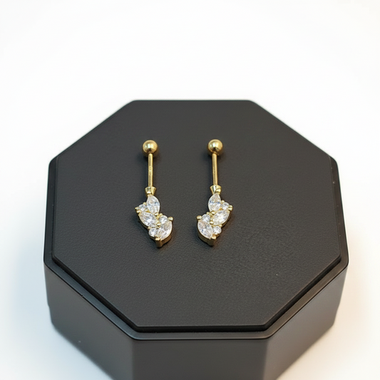 92.5 Silver Cluster Gold Plated Bugadi Pair | Stylish Premium Design | Elegant Jewellery