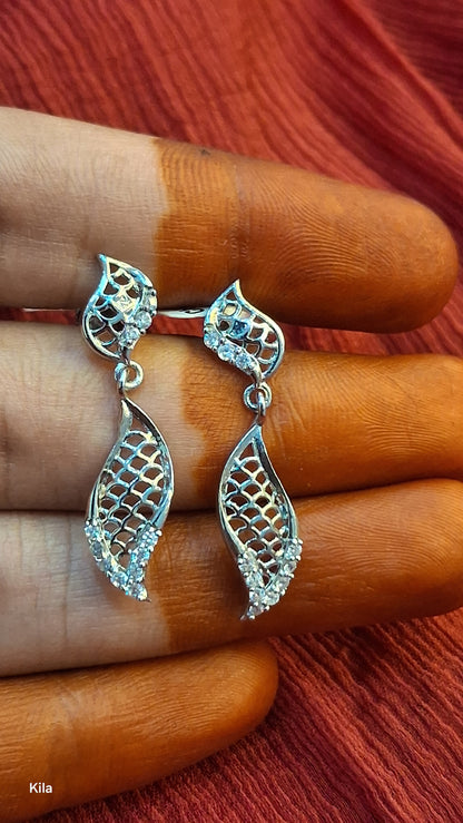 92.5 Silver Premium Earrings | Stylish Elegant Design | Luxury Jewellery