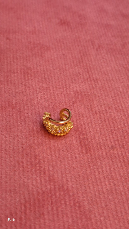 92.5 Silver Gold Plated Earcuff (Single Piece) | Stylish Modern Design | Jewellery