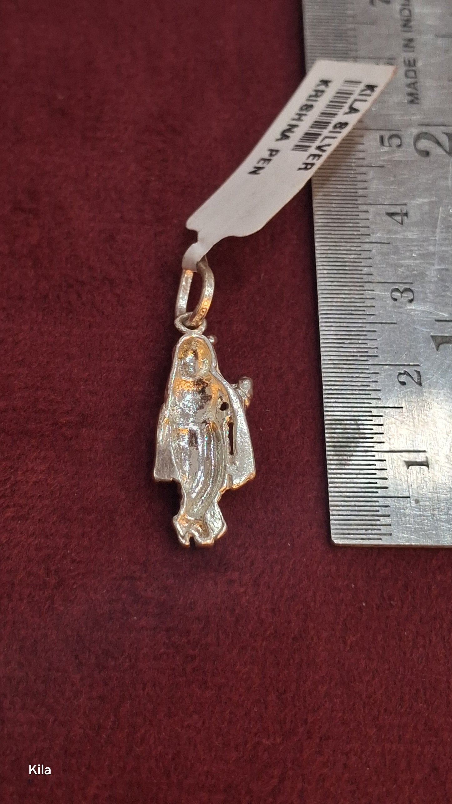 92.5 Silver Krishna Design Pendant – Elegant Traditional Style