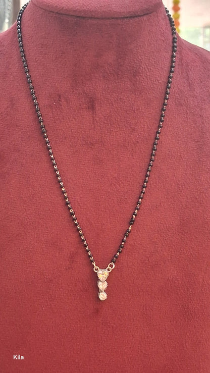 92.5 Silver Black Beads Chain 19 Inches | Stylish Traditional Design | Jewellery