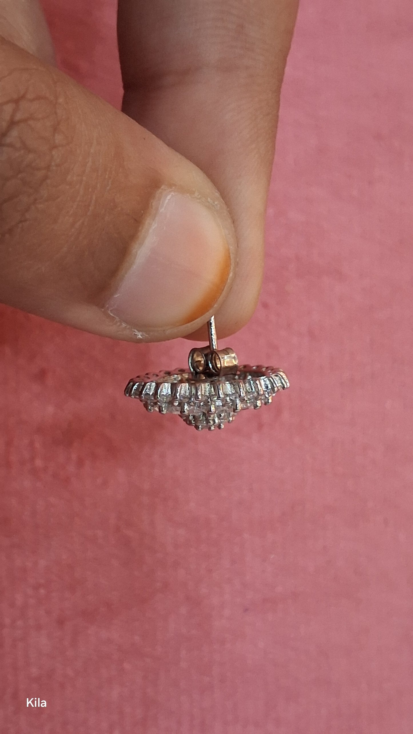 92.5 Silver White Stone Earrings | Sparkling Elegant Design | Jewellery