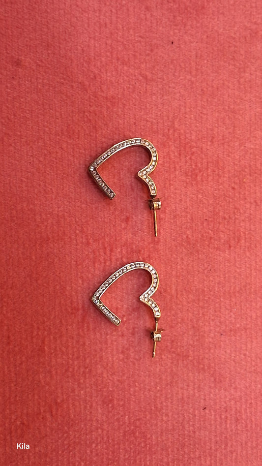 92.5 Silver Heart Shape Earrings | Romantic Elegant Design | Jewellery