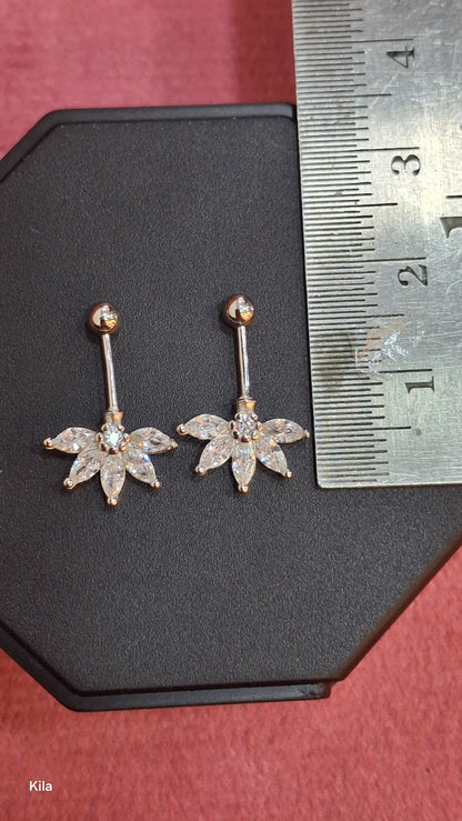 92.5 Silver Five Leaf Bugadi with Center Stone | Stylish Premium Design | Elegant Jewellery
