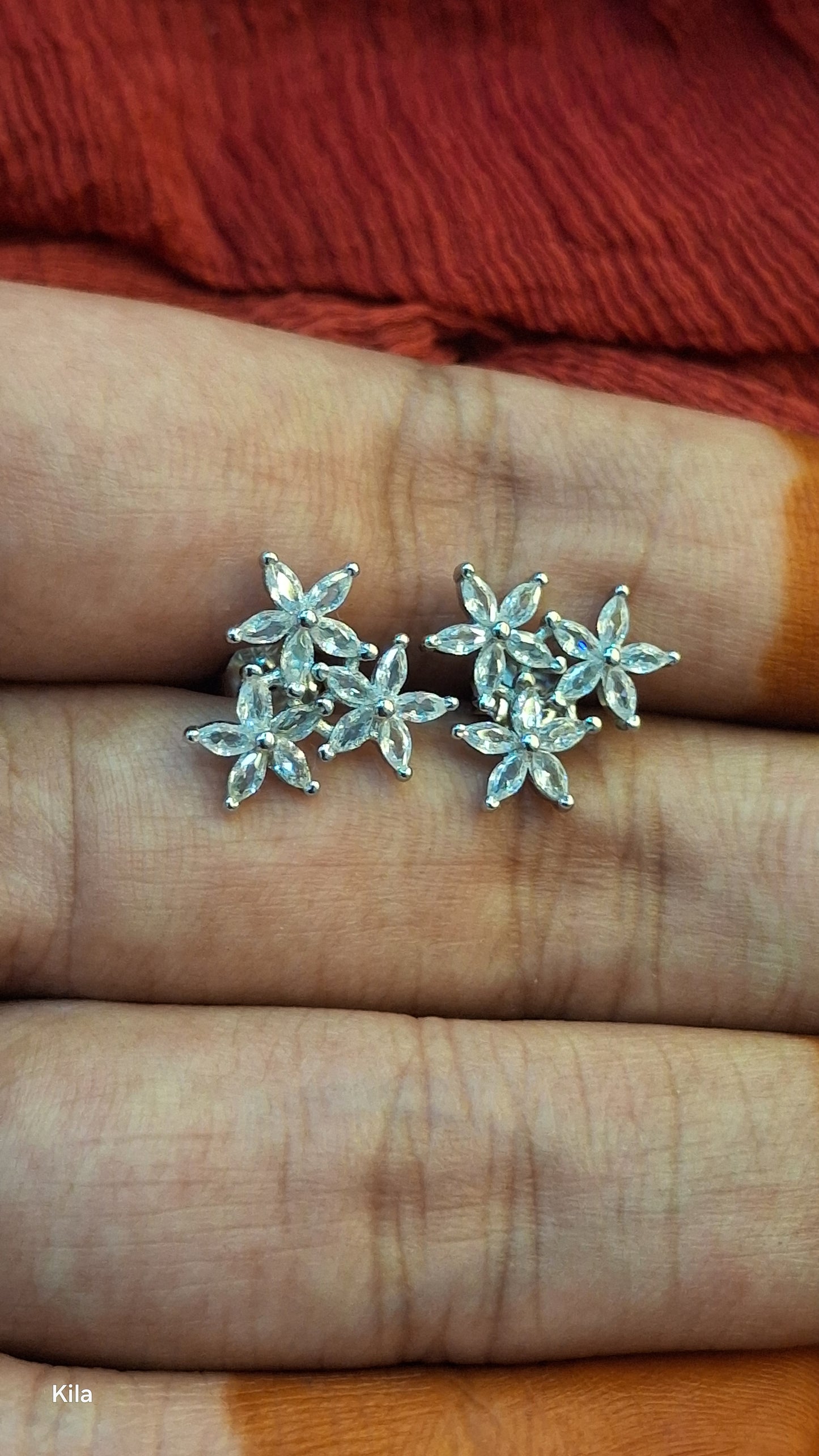 92.5 Silver Star Earrings | Stylish Trendy Design | Elegant Jewellery