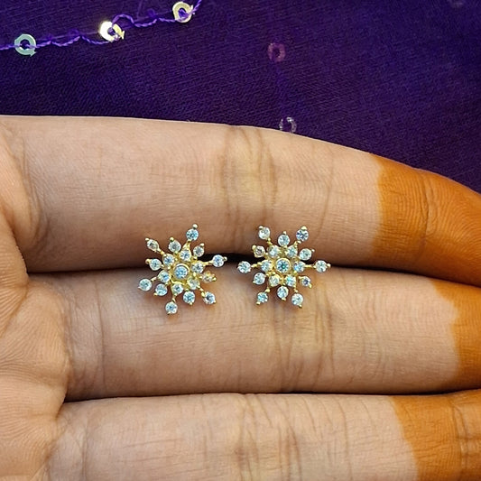 92.5 Silver Gold Plated Star Second Studs | Stylish Cute Design | Elegant Jewellery