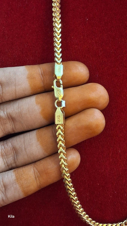 92.5 Silver Gold Plated Thaali Chain 19 Inches | Stylish Traditional Finish | Elegant Jewellery