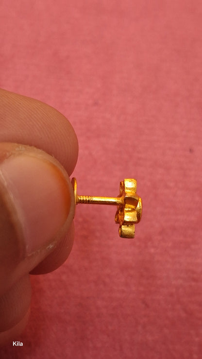 92.5 Silver Gold Plated Stud Earrings | Stylish Sleek Design | Jewellery
