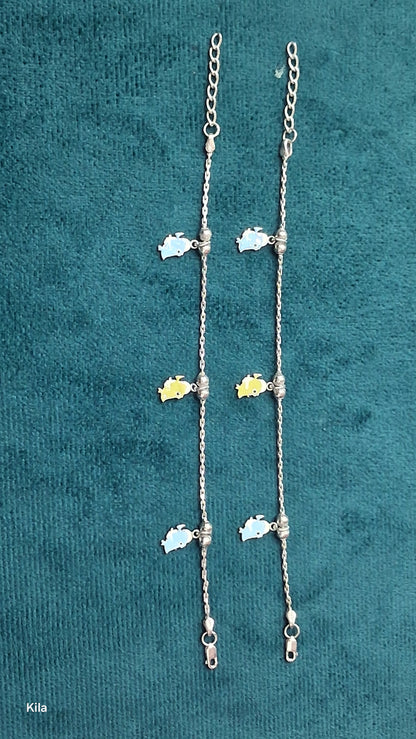 92.5 Silver Kids Anklets | Stylish Minimal Design | Elegant Jewellery