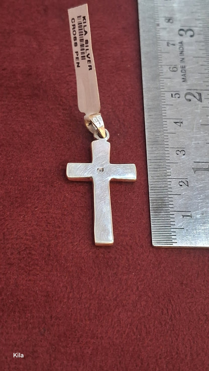 92.5 Silver Cross Design Pendant – Elegant Minimal Style Jewellery