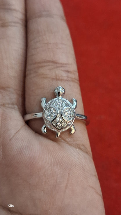 92.5 Silver Stylish Tortoise Ring | Elegant Symbolic Design | Daily Wear Jewellery