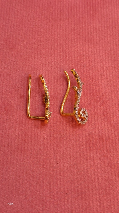 92.5 Silver Premium Gold Plated Earcuffs | Refined Smooth Finish | Elegant Jewellery