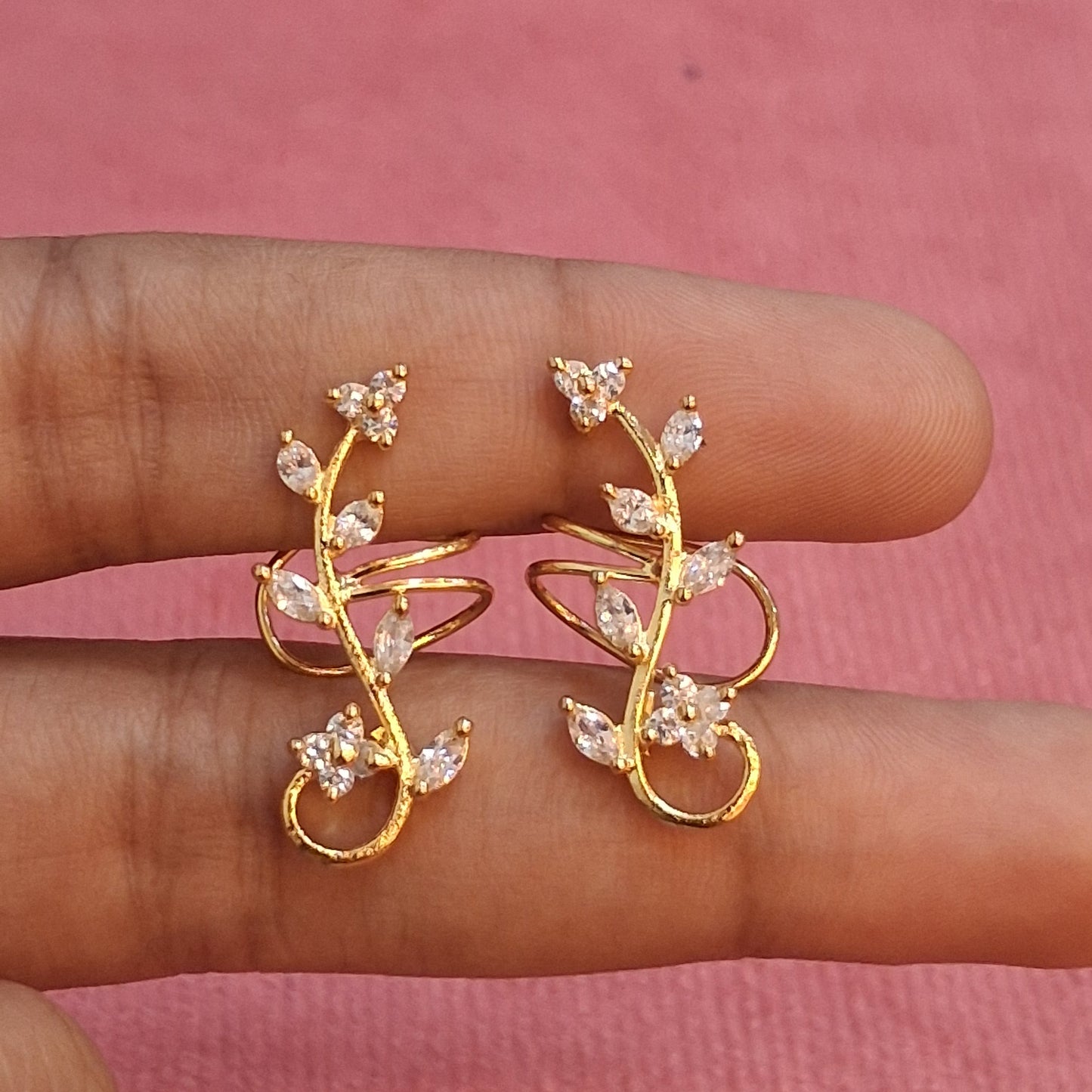 92.5 Silver Gold Plated Earcuffs | Contemporary Trendy Design | Stylish Jewellery