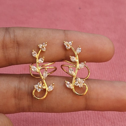 92.5 Silver Gold Plated Earcuffs | Contemporary Trendy Design | Stylish Jewellery