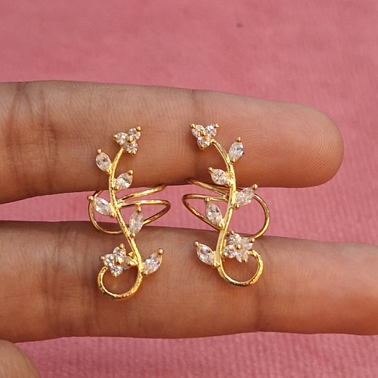 92.5 Silver Gold Plated Earcuffs | Contemporary Trendy Design | Stylish Jewellery