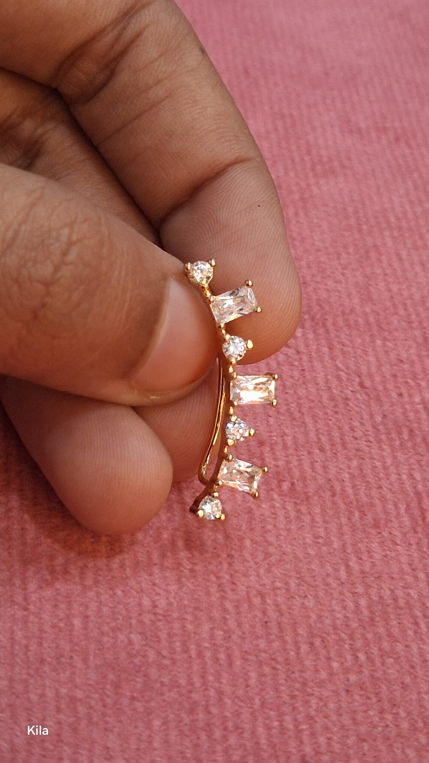 92.5 Silver Premium Gold Plated Earcuffs | Polished Elegant Design | Jewellery