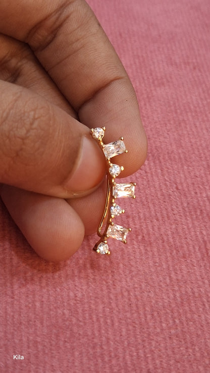 92.5 Silver Premium Gold Plated Earcuffs | Polished Elegant Design | Jewellery