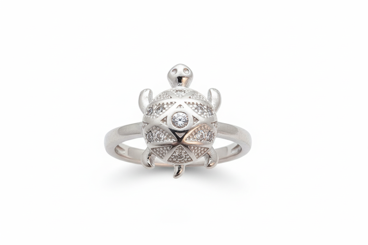92.5 Silver Minimal Tortoise Ring | Stylish Simple Design | Everyday Jewellery