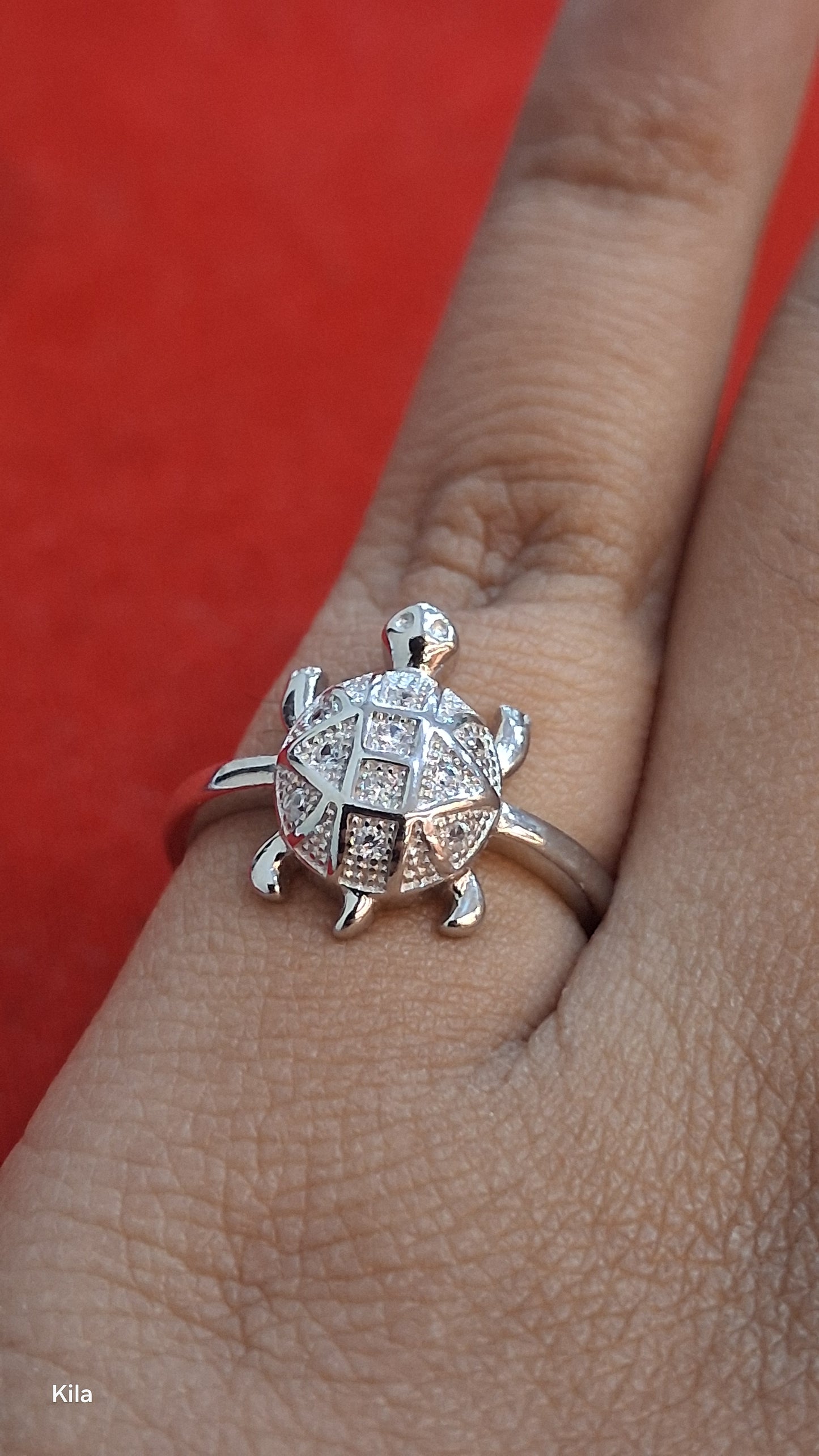 92.5 Silver Contemporary Tortoise Ring | Modern Symbolic Design | Jewellery