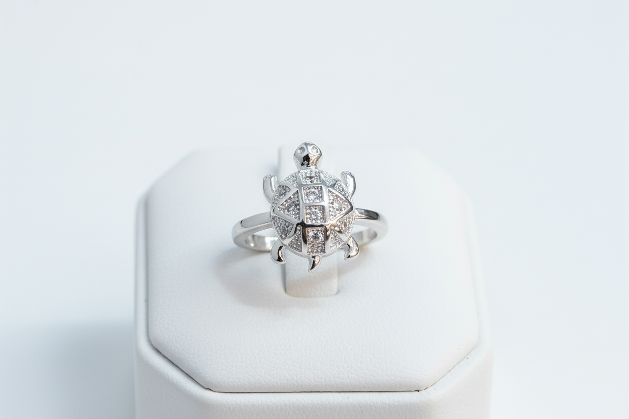 92.5 Silver Contemporary Tortoise Ring | Modern Symbolic Design | Jewellery