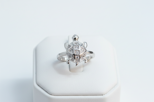 92.5 Silver Contemporary Tortoise Ring | Modern Symbolic Design | Jewellery