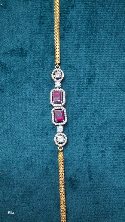 92.5 Silver Gold Plated Bracelet | Stylish Premium Finish | Elegant Jewellery