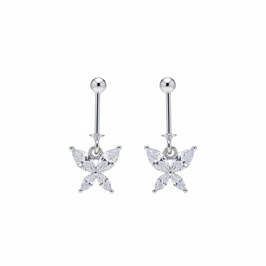 92.5 Silver Butterfly Drop Bugadi | Stylish Cute Design | Elegant Jewellery