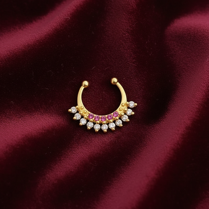 92.5 Silver Gold Plated Septum | Stylish Sleek Finish | Elegant Jewellery