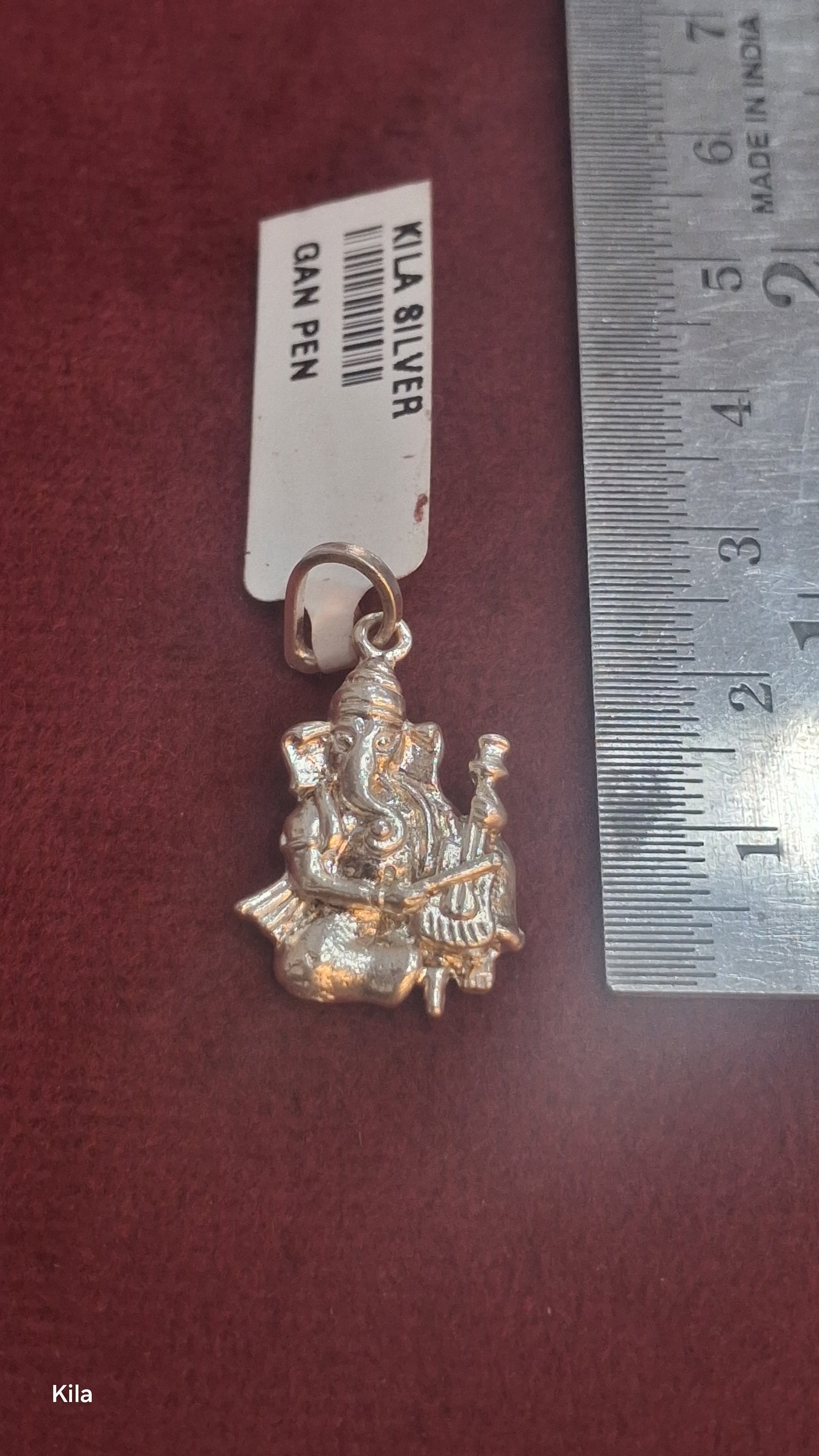 92.5 Silver Ganesha Idol Pendant | Divine Artistic Design | Elegant Jewellery