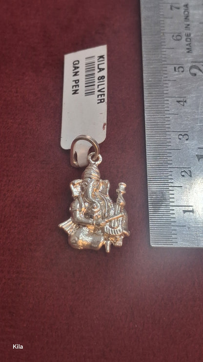 92.5 Silver Ganesha Idol Pendant | Divine Artistic Design | Elegant Jewellery