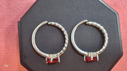 92.5 Silver Red Stone Toe Rings | Premium Stylish Design | Jewellery