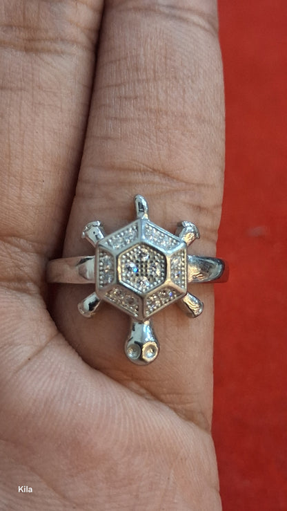 92.5 Silver Tortoise Ring | Premium Feng Shui Inspired Design | Stylish Jewellery