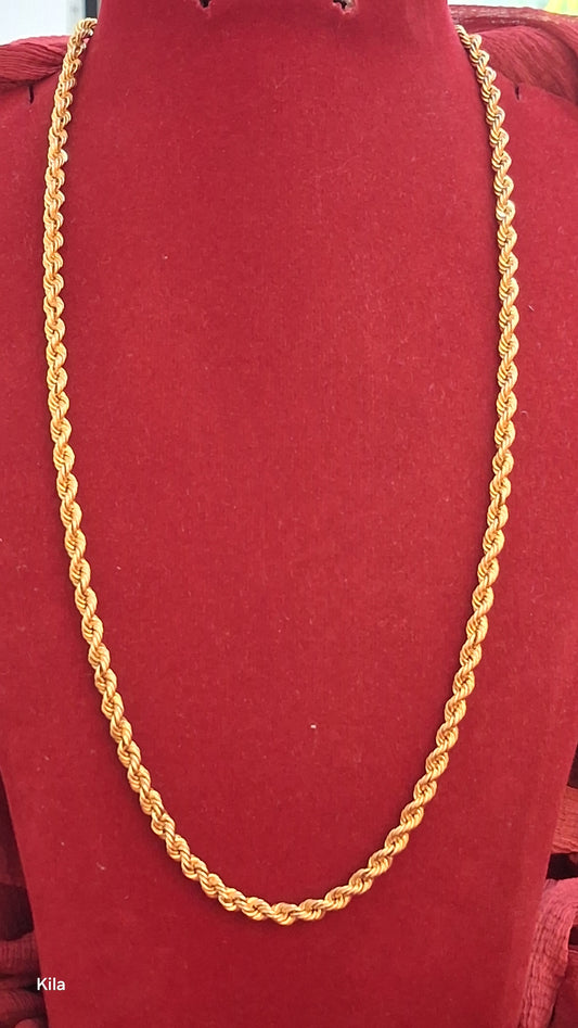 92.5 Silver Gold Plated Thaali Chain 21 Inches | Stylish Classic Design | Elegant Jewellery