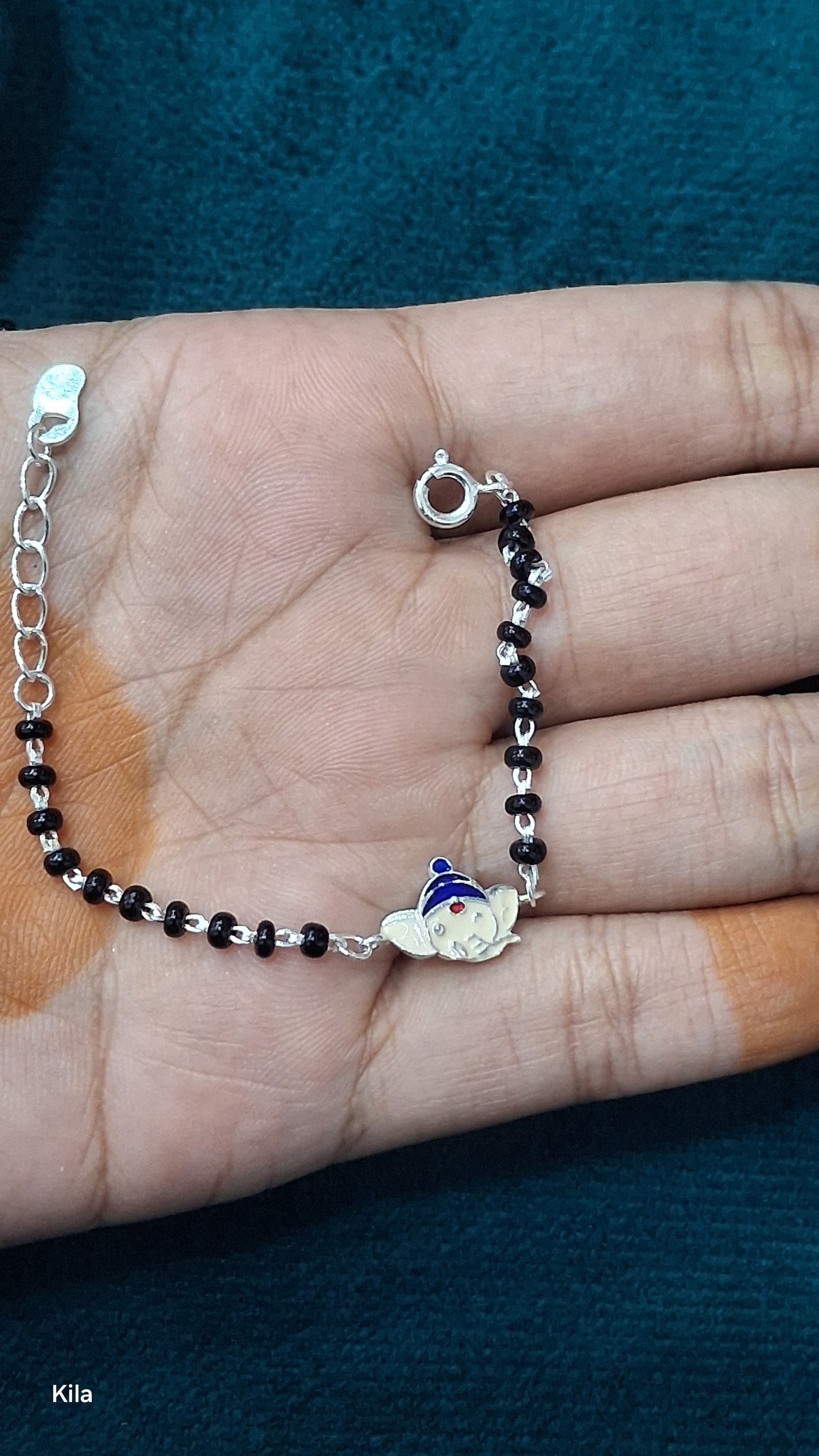 92.5 Silver Ganesha Kids kadas | Stylish Spiritual Design | Elegant Jewellery