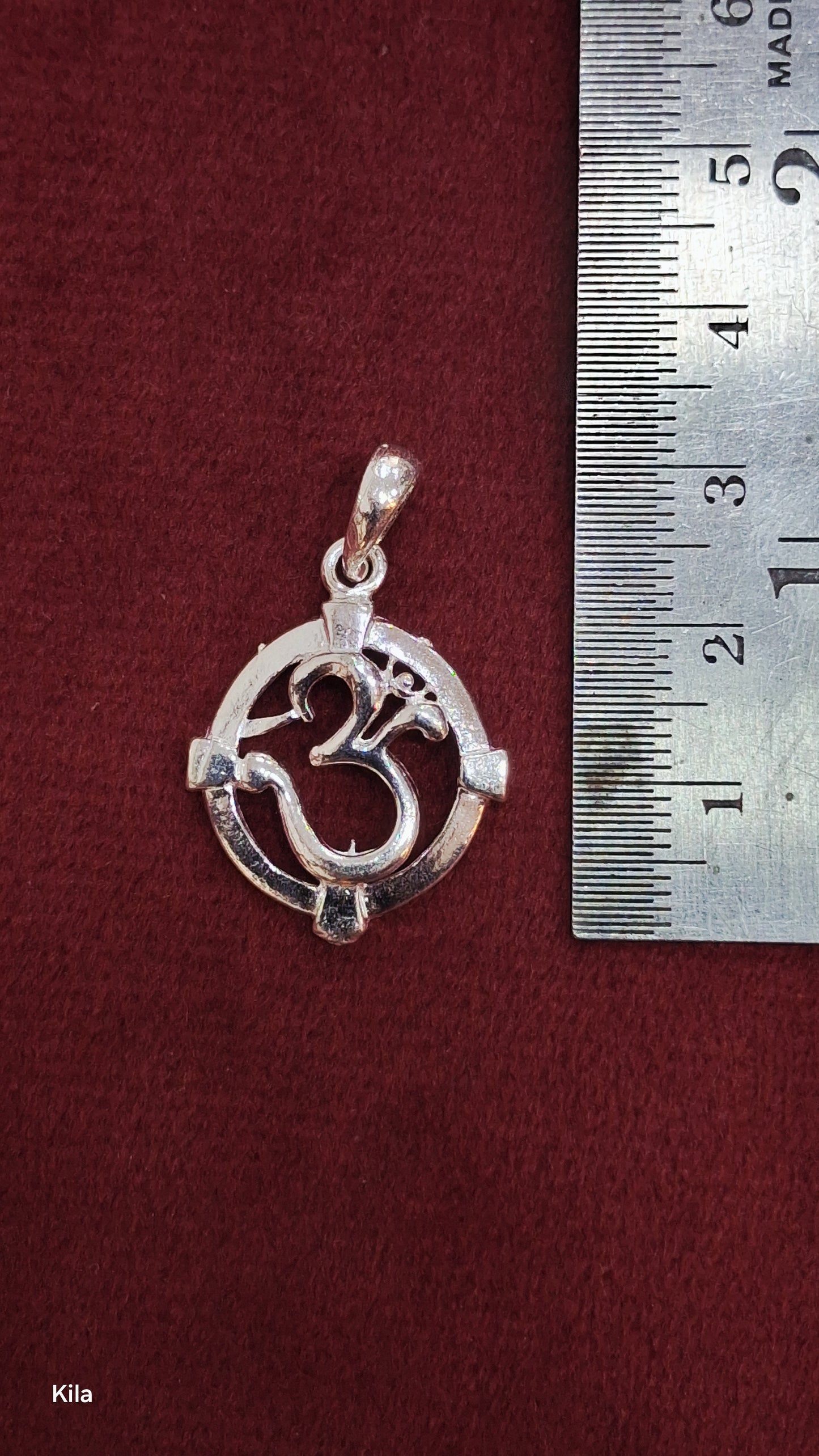 92.5 Silver OM Symbol Pendant | Minimal Spiritual Design | Elegant Jewellery