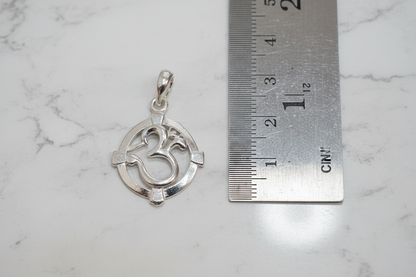 92.5 Silver OM Symbol Pendant | Minimal Spiritual Design | Elegant Jewellery