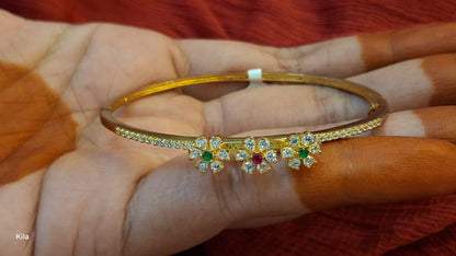 925 Triflower Kada | Stylish Floral Design | Elegant Jewellery