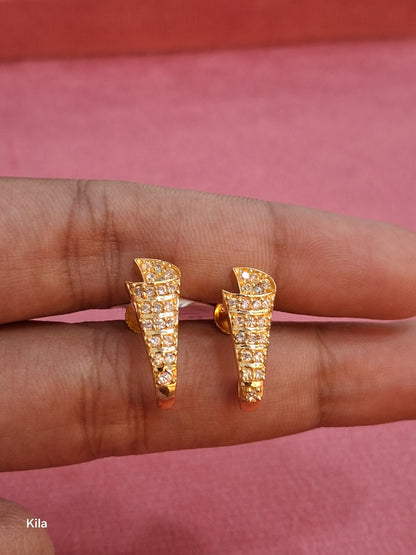 92.5 Silver White Stone Earrings | Elegant Classic Design | Jewellery