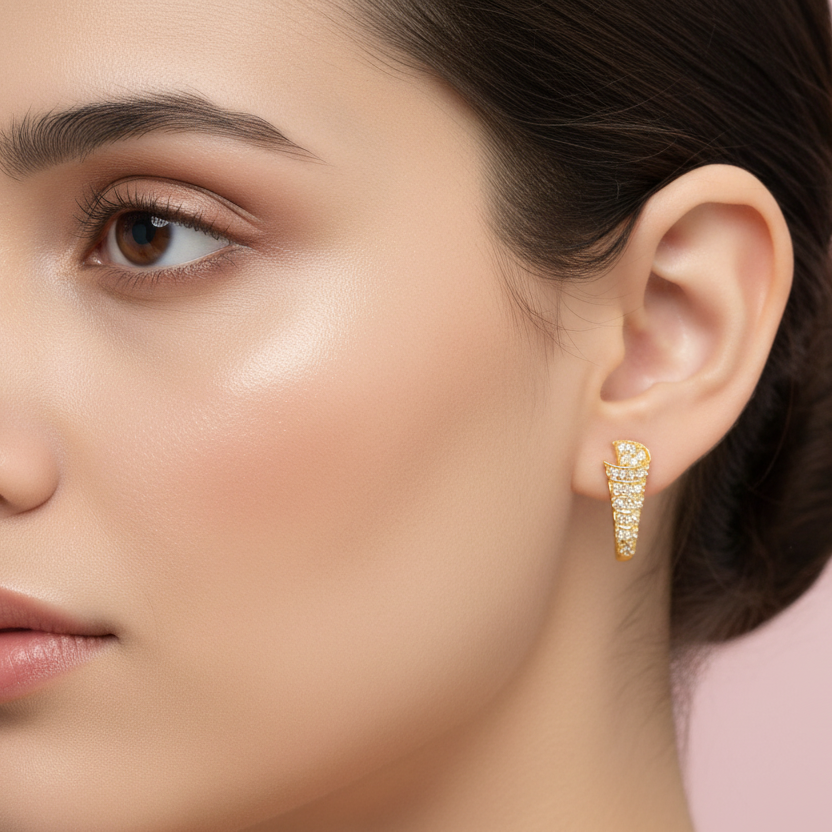 92.5 Silver White Stone Earrings | Elegant Classic Design | Jewellery