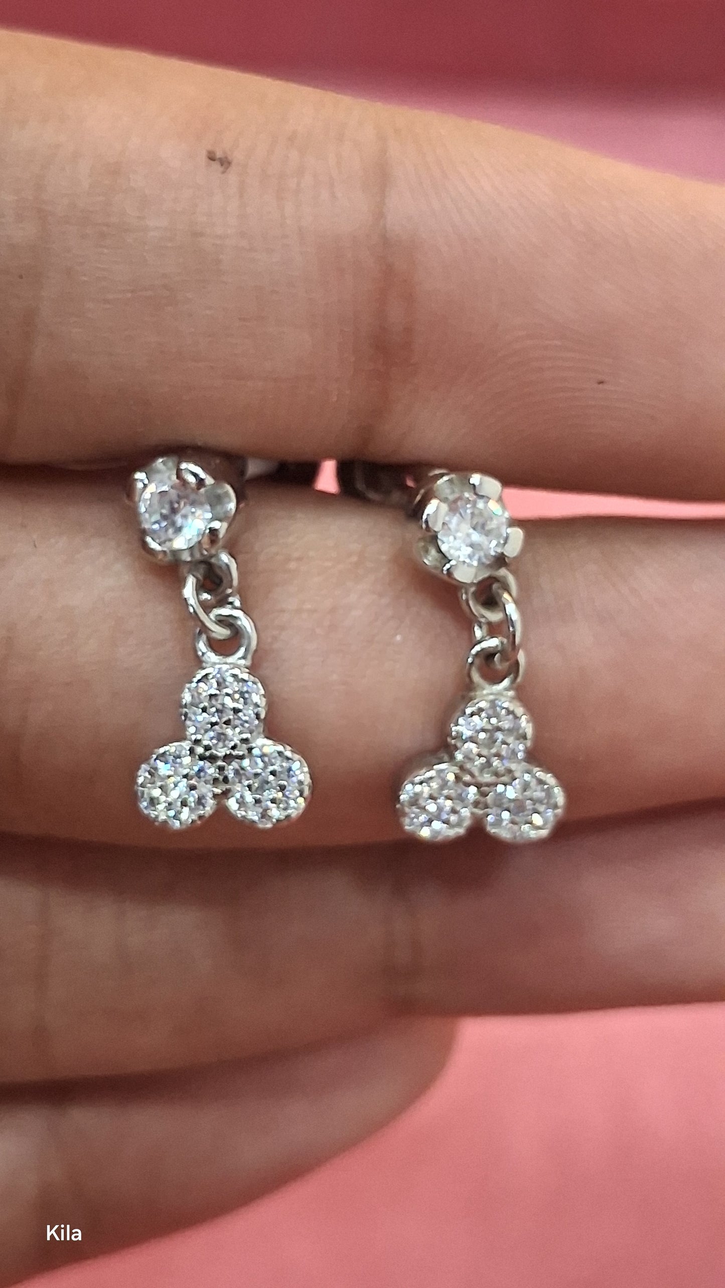 92.5 Silver White Stone Earrings | Premium Sparkle Design | Jewellery
