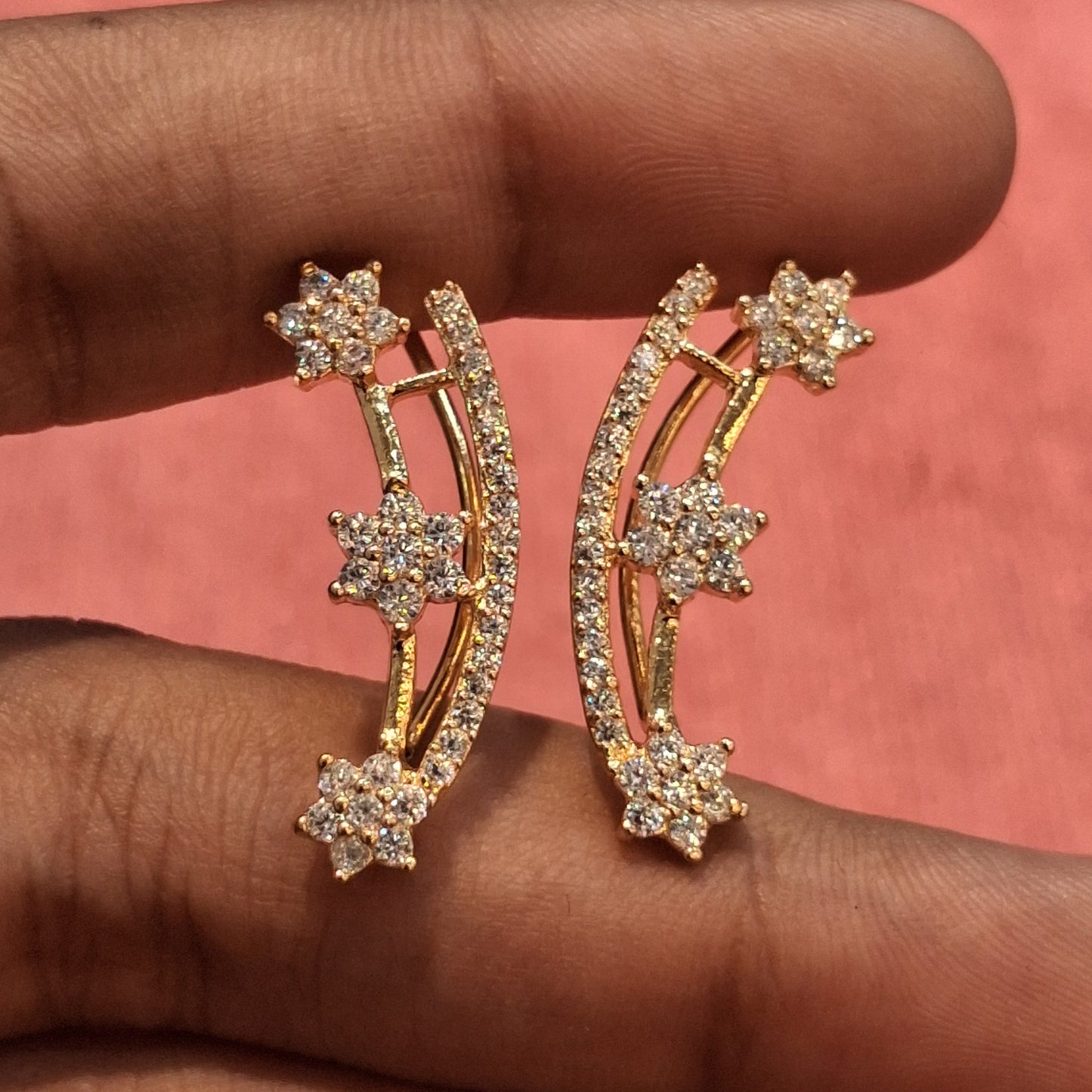92.5 Silver Gold Plated Earcuff | Sleek Minimal Design | Stylish Jewellery