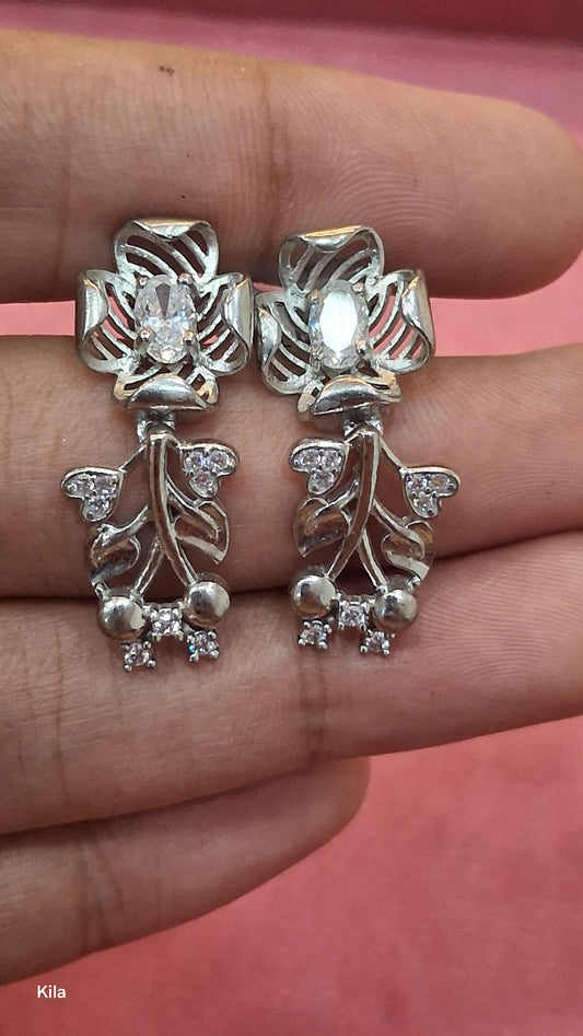 92.5 Silver Stylish Earrings | Modern Elegant Design